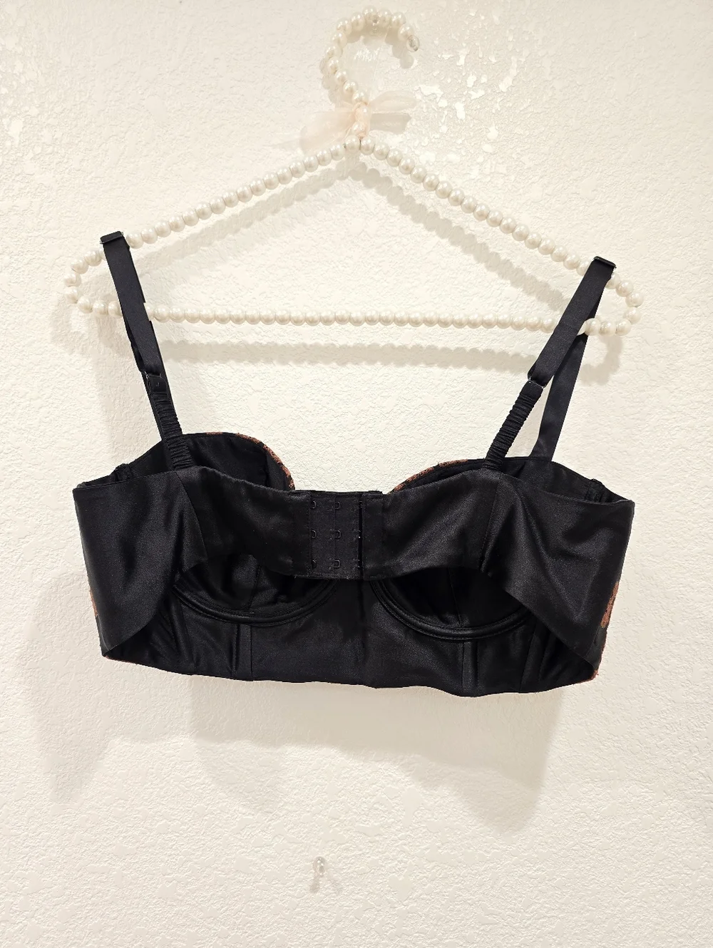 Carine Gilson Lace appliquéd silk blend satin balconette bra Black US34C - Picture 4 of 5
